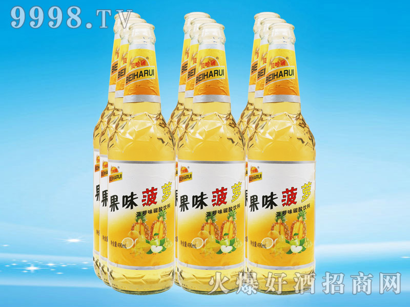 贝哈瑞果味菠萝味碳酸饮料490ml×9瓶